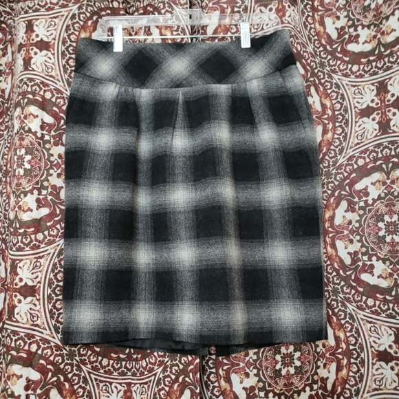 Loft Sz 10 Womans Wool Blend Skirt Plaid - Picture 5 of 6